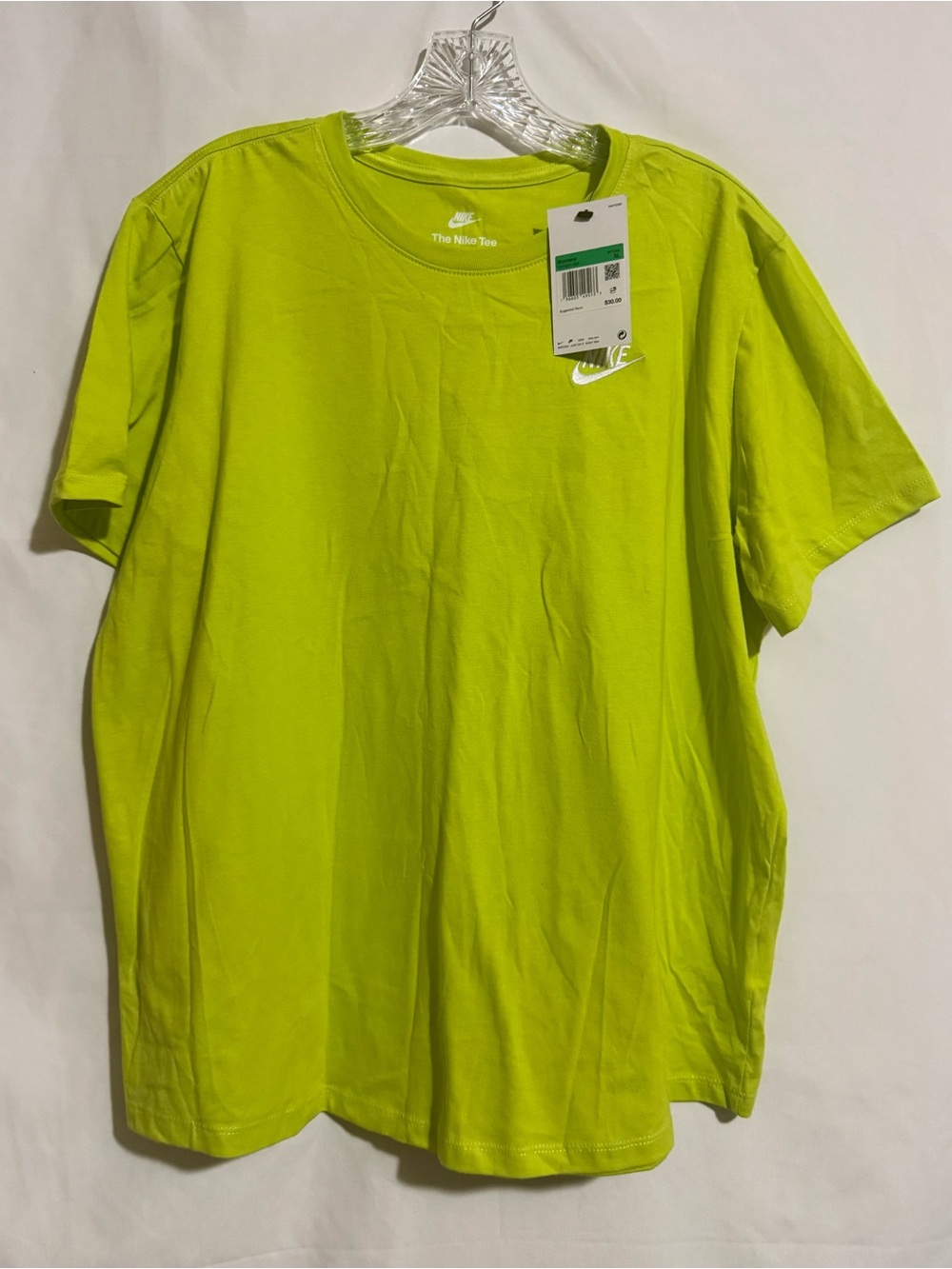 Nike The Nike Tee Women’s XL Green Solid 100% Cotton Crew Neck T-Shirt